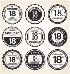 Anniversary retro vintage black badges 