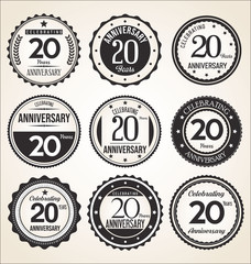 Obraz premium Anniversary retro vintage black badges 