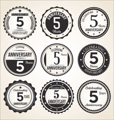 Anniversary retro vintage black badges 
