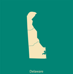 vector illustration map of Delaware