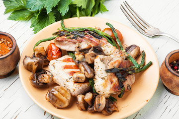 Grilled steak and spices