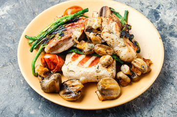 Delicious grilled meat