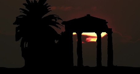 Moonrise Sunrise Sunset Silhouette Time Lapse