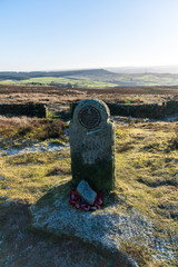 Air crash memorial. Ilkley moor. Yorkshire