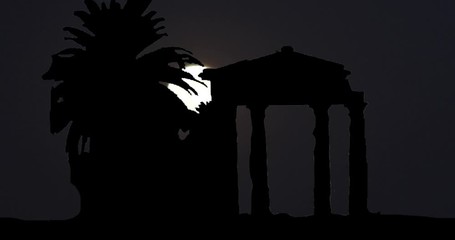 Moonrise Sunrise Sunset Silhouette Time Lapse