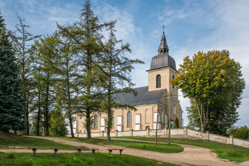 Fototapeta na wymiar Church in Becejly at sunny day, Podlaskie, Poland