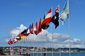 セーリング世界大会の参加国国旗