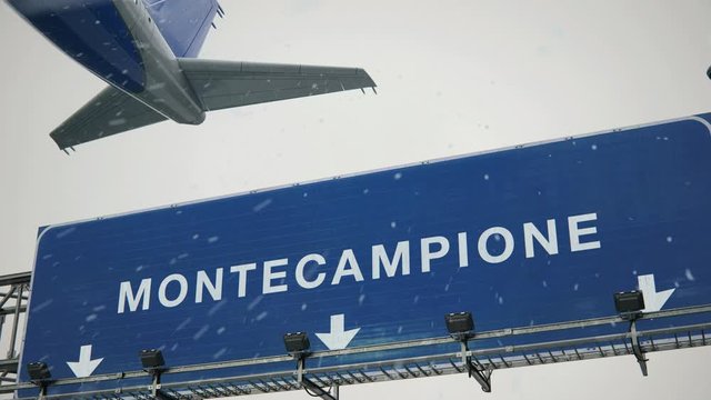 Airplane Takeoff Montecampione in Christmas