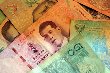 Close up hands counting of thousansds thai baht money close up human counting thai banknote richman count and holding hundred note cash