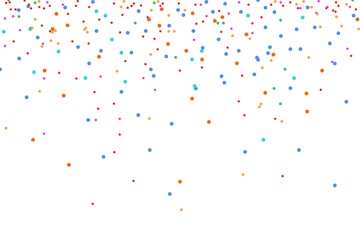 Colorful bright confetti isolated on white background.