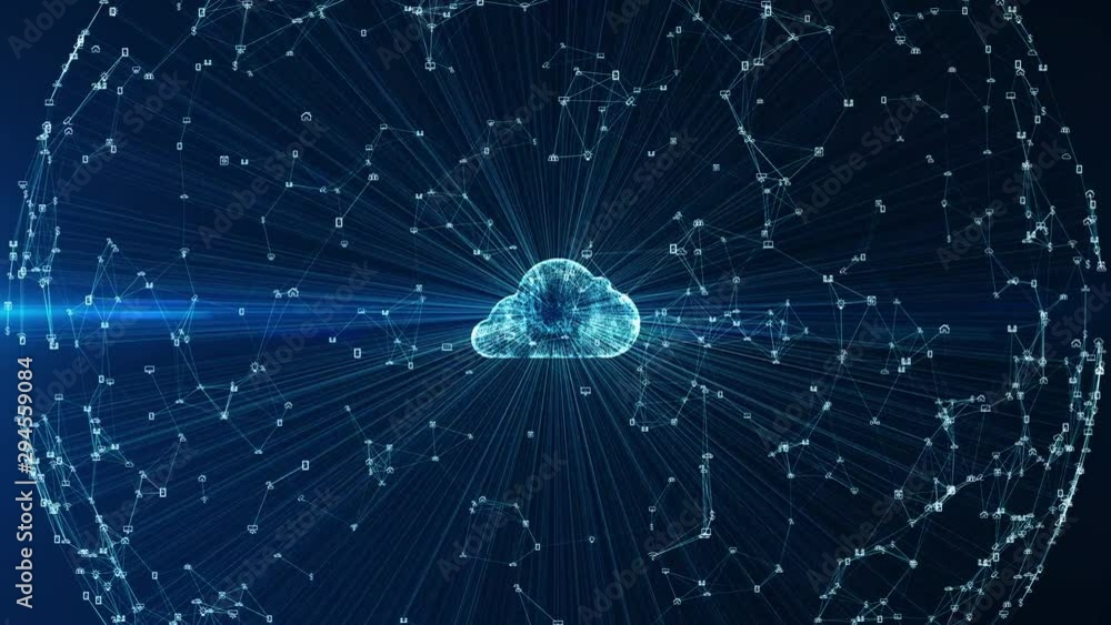 Poster cloud computing and big data concept.