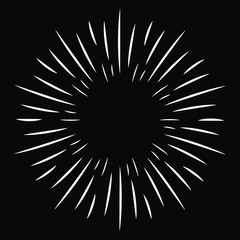 White salute spray on a black background.