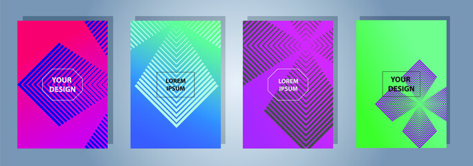 Minimal covers design. Colorful linear patterns. Vibrant background for screen, poster, banner, wallpaper, social media post