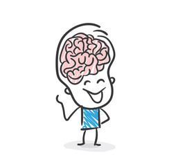 Stickman Blue: Brain, Intelligence. (Nr. 121)