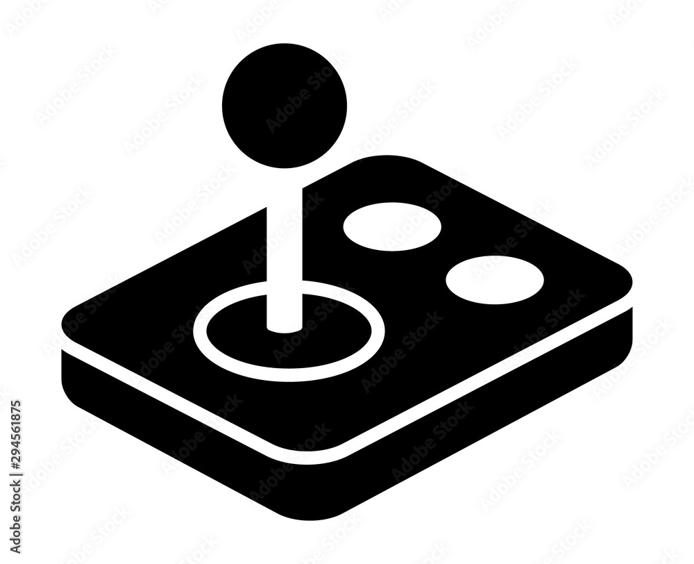 Poster arcade video game joystick gamepad with buttons flat vector icon for gaming apps and websites