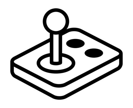 recommend clip art: Arcade video game joystick gamepad with buttons line art vector icon for gaming apps and websites