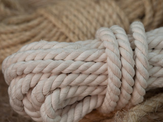 rope made of natural material close-up.