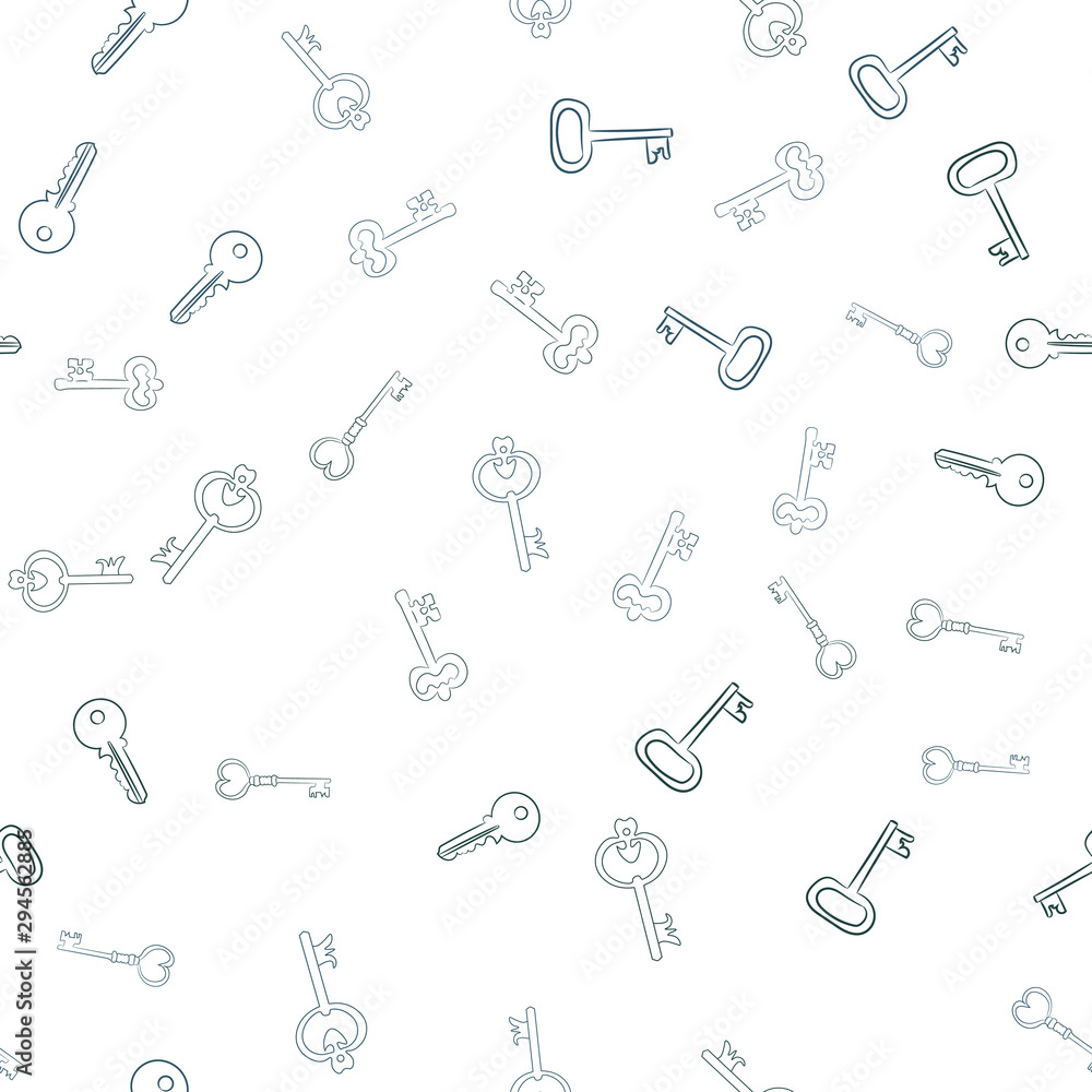 Poster seamless vector pattern with keys. texture for textile, wallpaper and backdrop