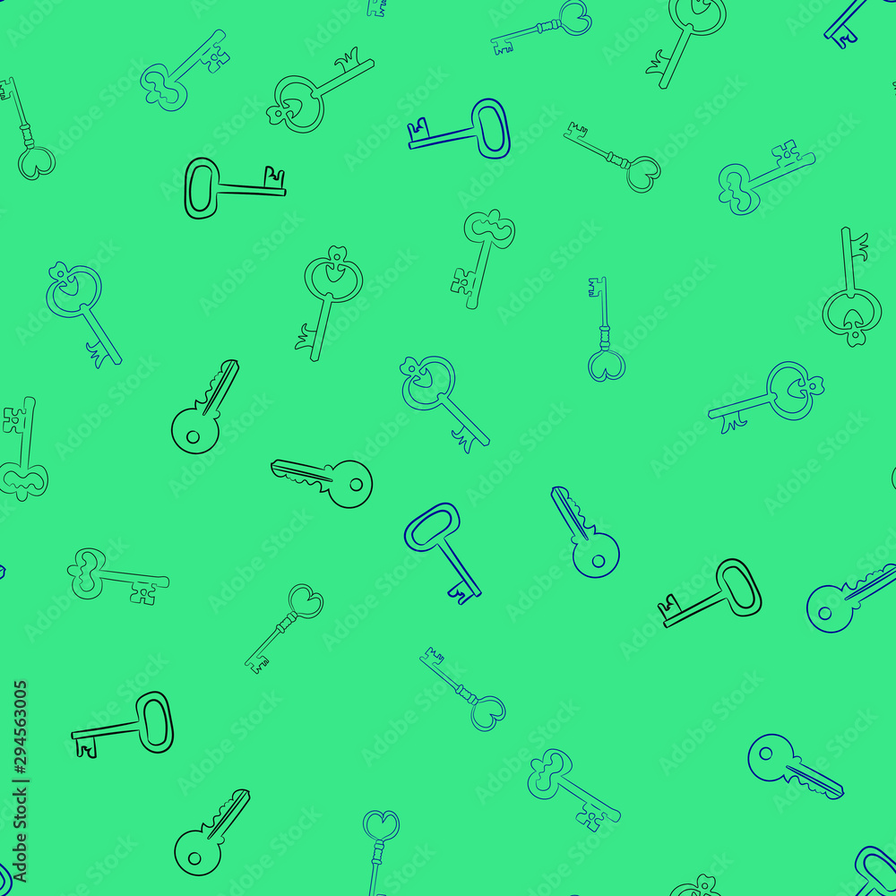 Poster seamless vector pattern with keys. texture for textile, wallpaper and backdrop