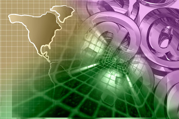 Fototapeta premium Mail signs and map