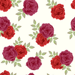 Beautiful red rose flower seamless pattern