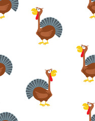 cartoon funny turkey pattern