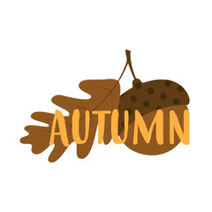 vector autumn card with acorn