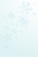 Decent winter background with abstract snowflakes