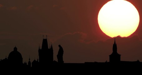 Moonrise Sunrise Sunset Silhouette Time Lapse