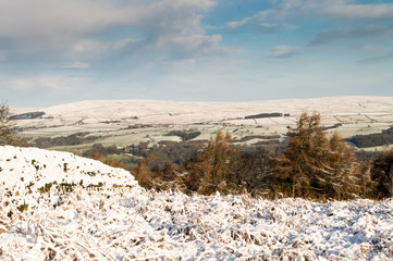 Ilkley moor in snow. Yorkshire