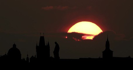 Moonrise Sunrise Sunset Silhouette Time Lapse