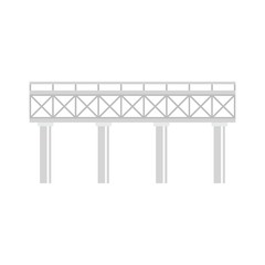 Railroad bridge icon. Flat illustration of railroad bridge vector icon for web design