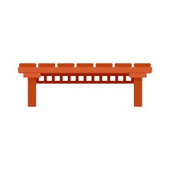 Wood river bridge icon. Flat illustration of wood river bridge vector icon for web design