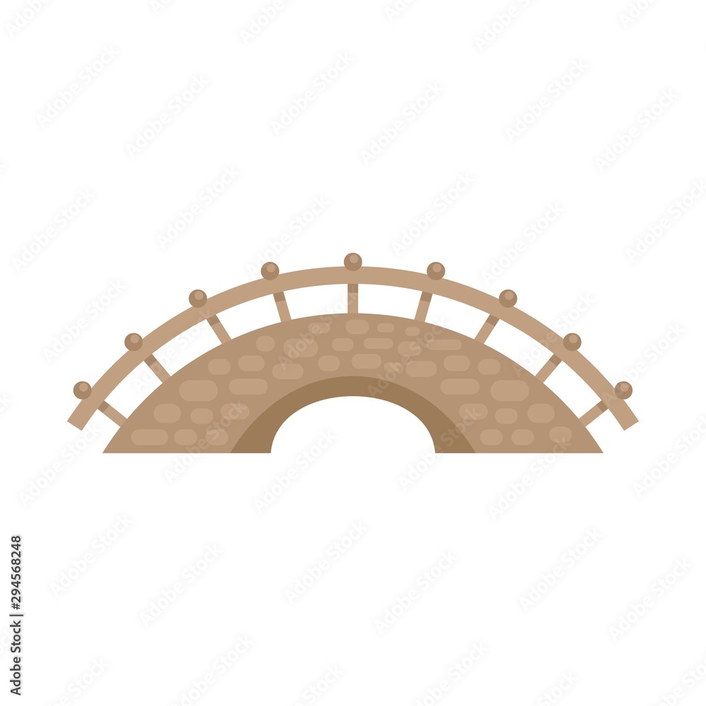 Poster bridge building icon. flat illustration of bridge building vector icon for web design