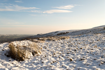 Ilkley moor in snow. Yorkshire