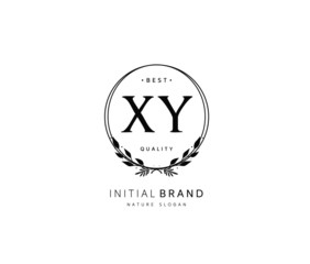 X Y XY Beauty vector initial logo, handwriting logo of initial signature, wedding, fashion, jewerly, boutique, floral and botanical with creative template for any company or business.