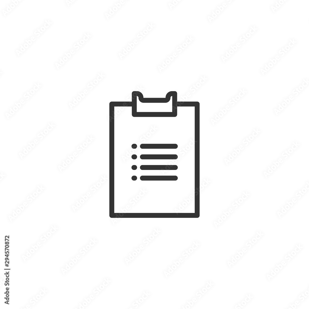 Poster clipboard line icon in simple design on a white background