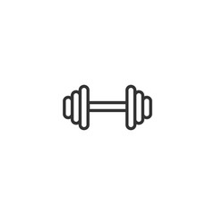 Dumbbell line icon in simple design on a white background