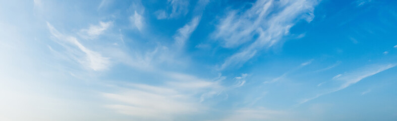 panorama blue sky with white clouds background
