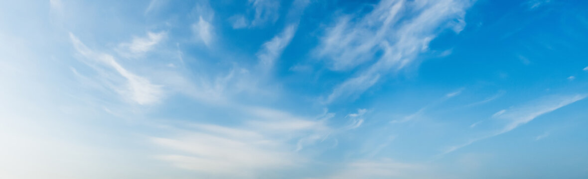 panorama blue sky with white clouds background