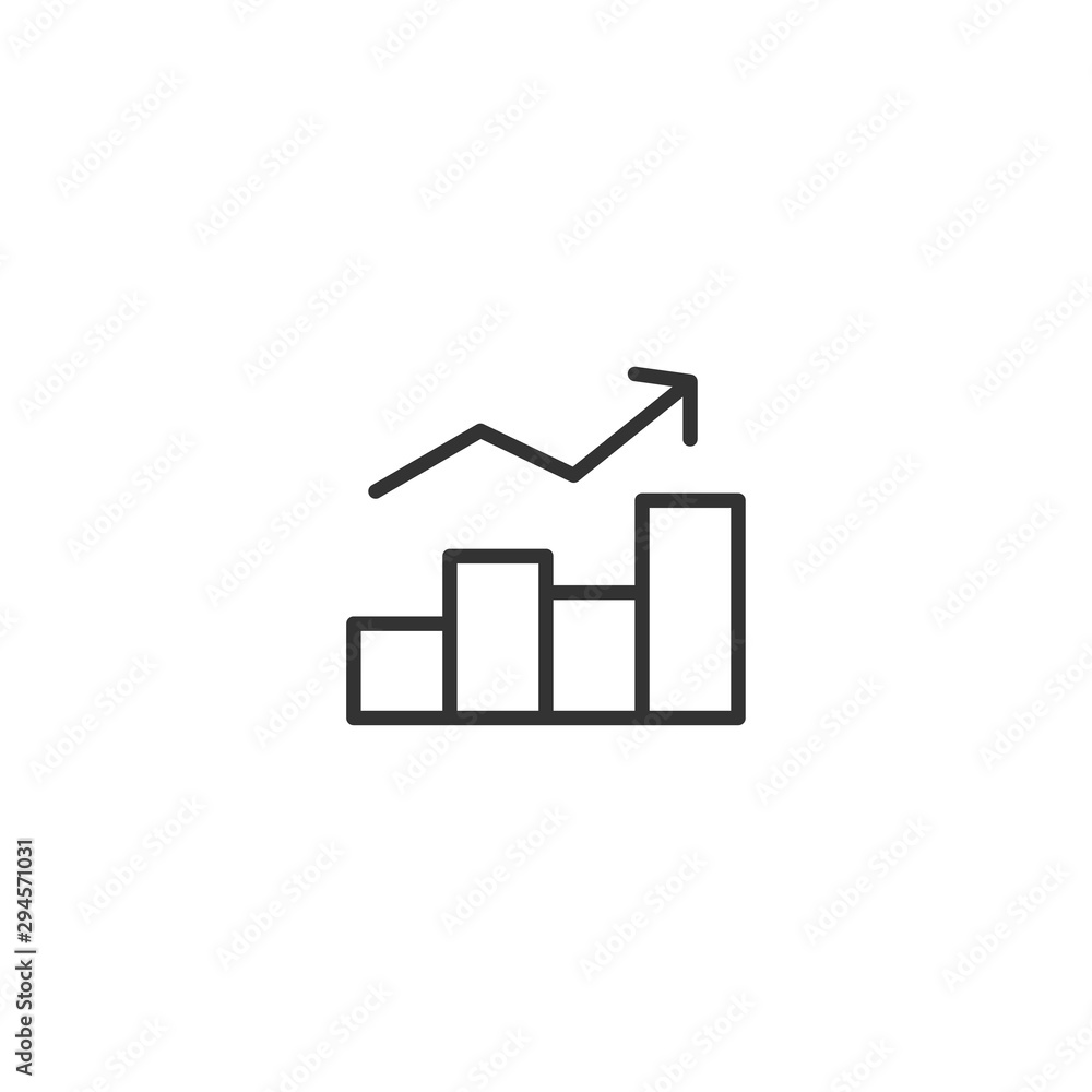 Poster growth graph line icon in simple design on a white background