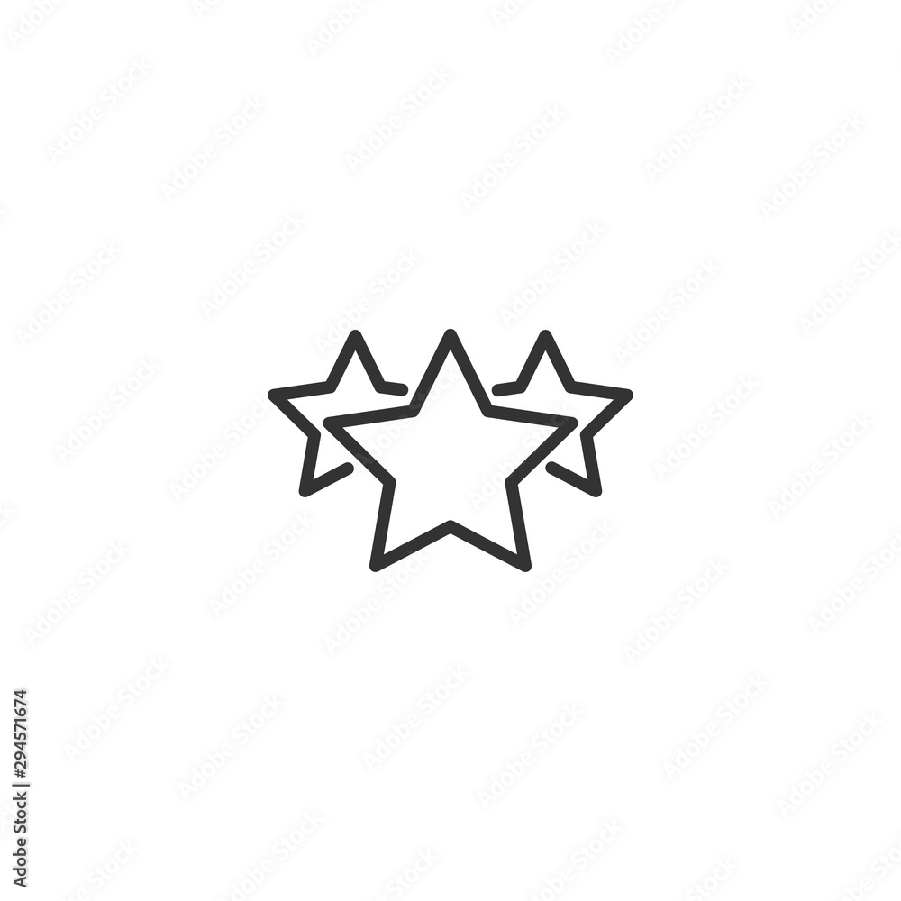 Poster rating star line icon in simple design on a white background