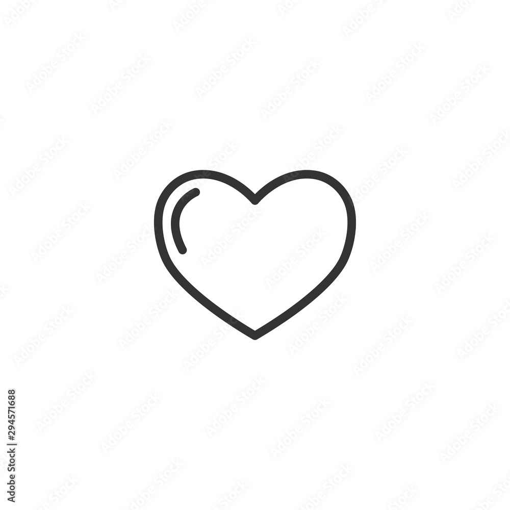 Aufkleber heart line icon in simple design on a white background