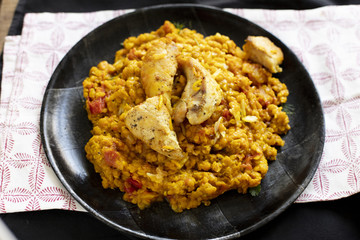 Traditional indian dish with chicken