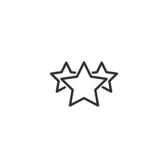 Rating star line icon in simple design on a white background