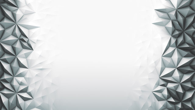 Abstract background with white poligonal elements.3d render.