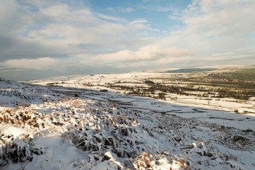 Ilkley moor in snow. Yorkshire