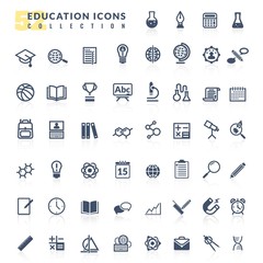 Education flat icons set