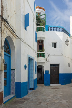 Narrow old street  in the medina of Asilah