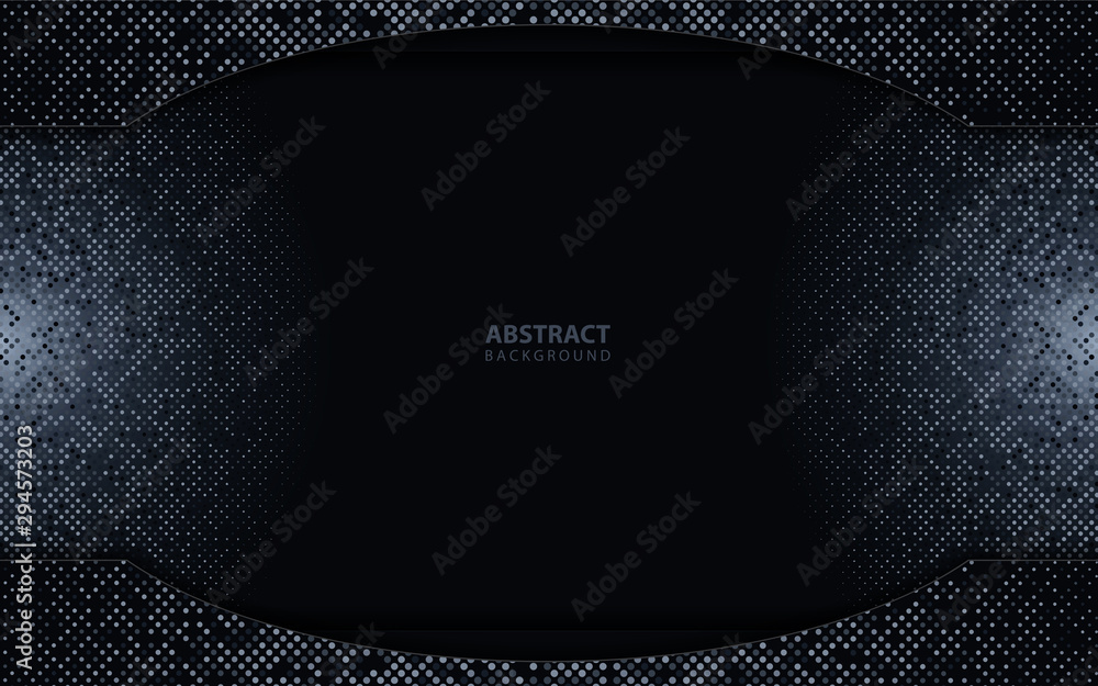 Poster abstract dark blue overlapping background a combination with glitters element decoration. luxury and